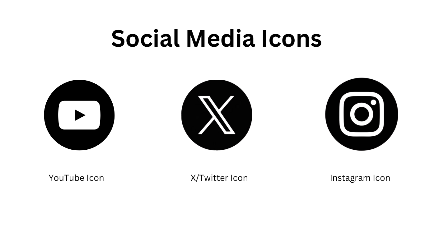 A picture of the social media icons, specifically those of Youtube, Twitter .
